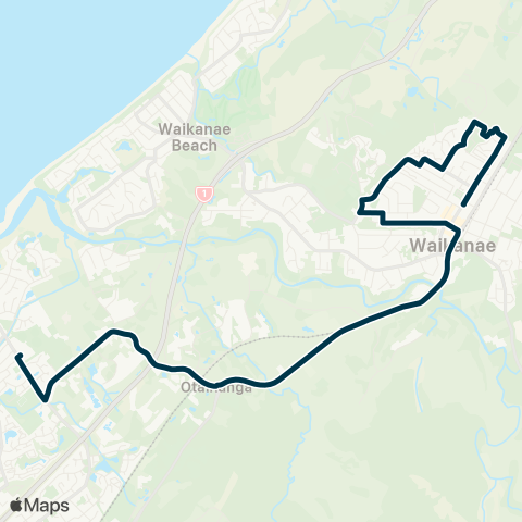 Metlink Waikanae North - Paraparaumu College map