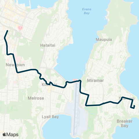 Metlink Wellington HS - Newtown - Seatoun map