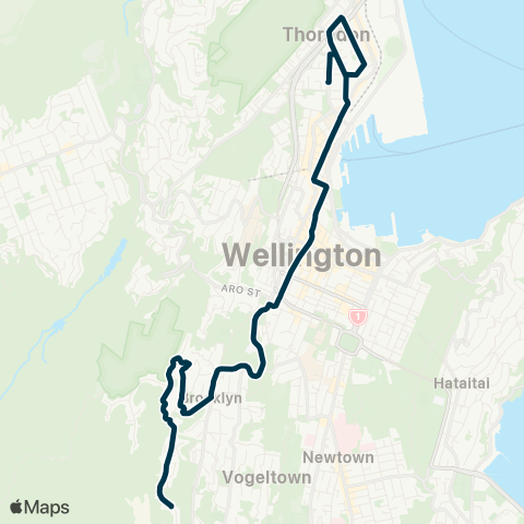 Metlink Thorndon Colleges - Brooklyn - Kowhai Pk map