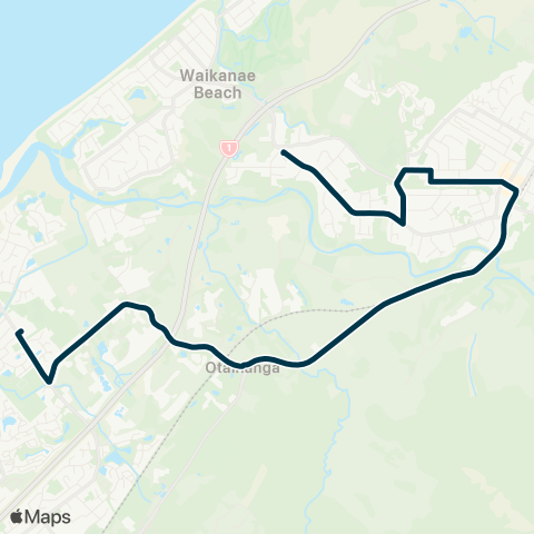 Metlink Waikanae (Te Moana Rd) - Paraparaumu Coll map