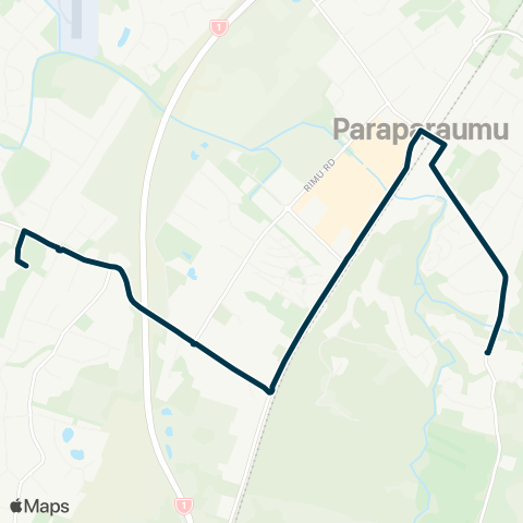 Metlink Paraparaumu E - Paraparaumu - Kapiti Coll map