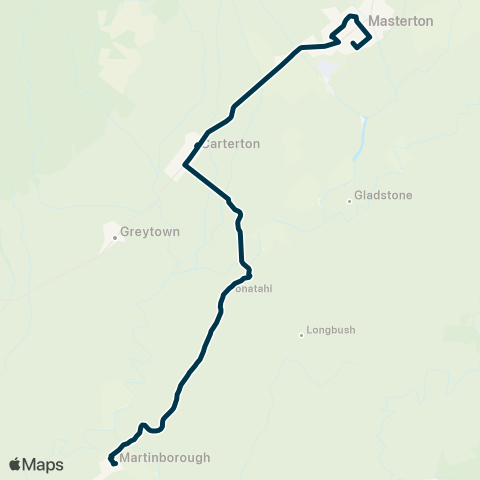 Metlink Martinborough & Ponatahi - Masterton Schools map