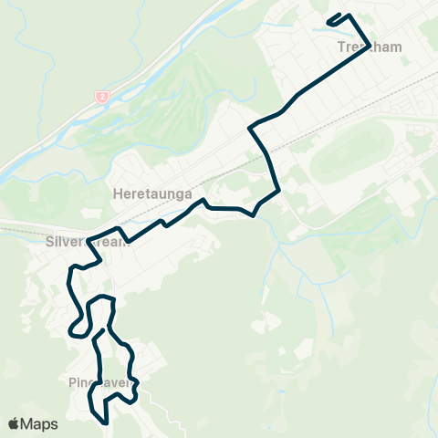 Metlink Pinehaven - Silverstream Sch & Upper Hutt Coll map