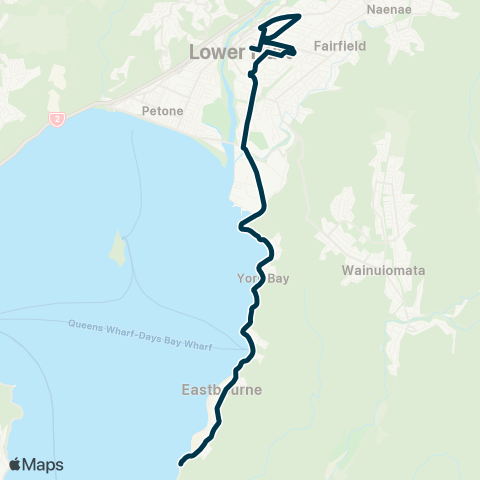 Metlink Eastbourne - Hutt Central Schools map