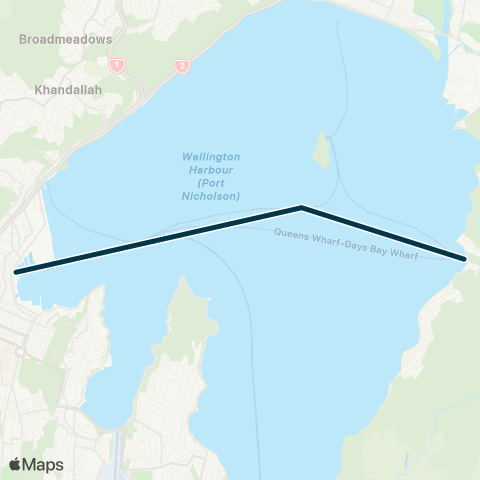 Metlink Days Bay - Queens Wharf map