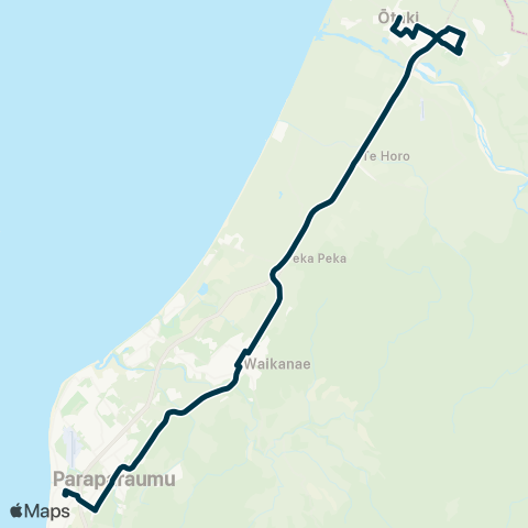 Metlink Otaki - Kapiti College map