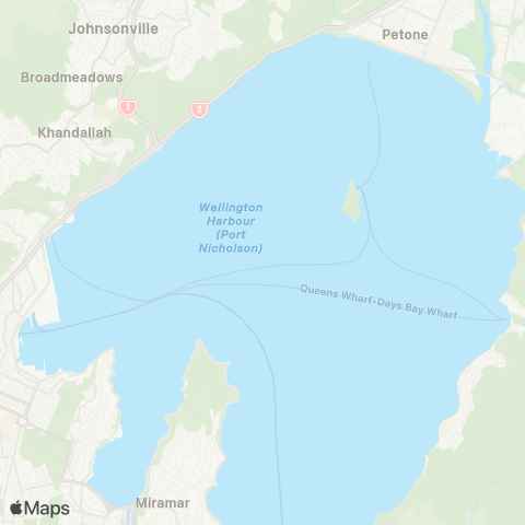 Metlink Queens Wharf - Days Bay - Matiu Island map