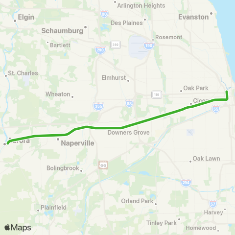 Metra Burlington Northern map