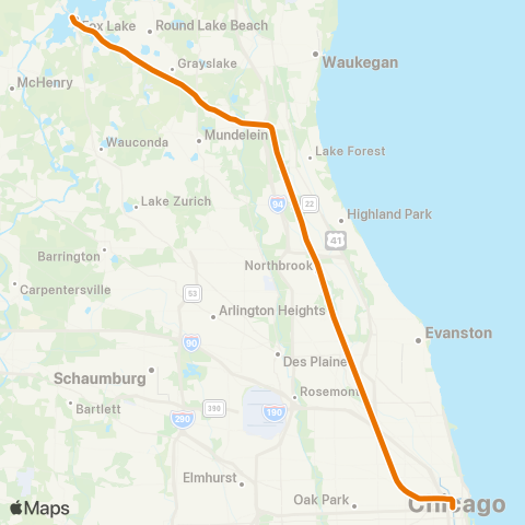 Metra Milwaukee North map