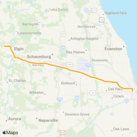 Metra Milwaukee West map