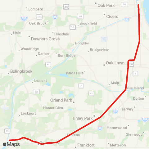 Metra Rock Island map