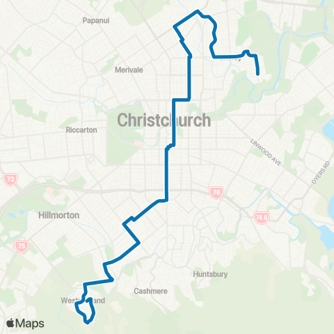 Metro Christchurch Shirley / Westmorland map