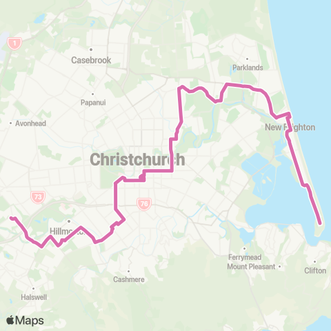 Metro Christchurch Hillmorton / Southshore map