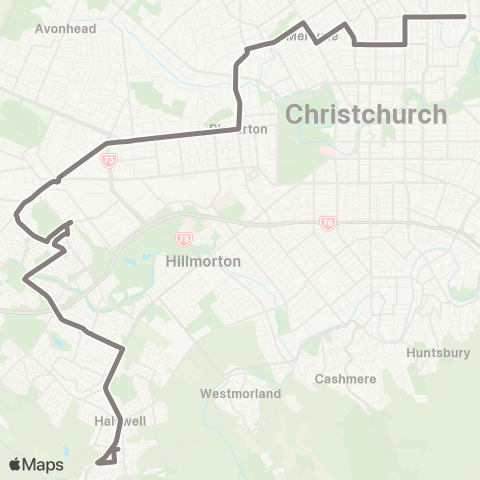 Metro Christchurch Wigram / The Palms map