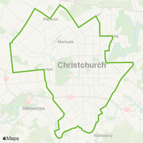 Metro Christchurch The Orbiter map