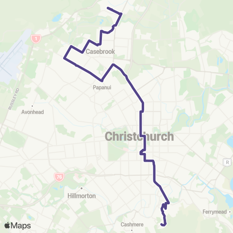 Metro Christchurch Northwood / Huntsbury map