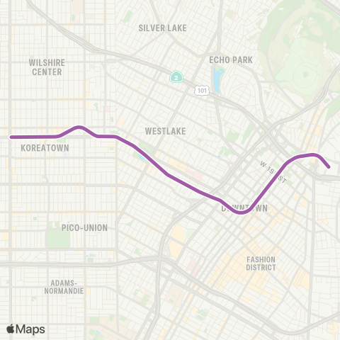 Metro Union Station - Wilshire / Western map