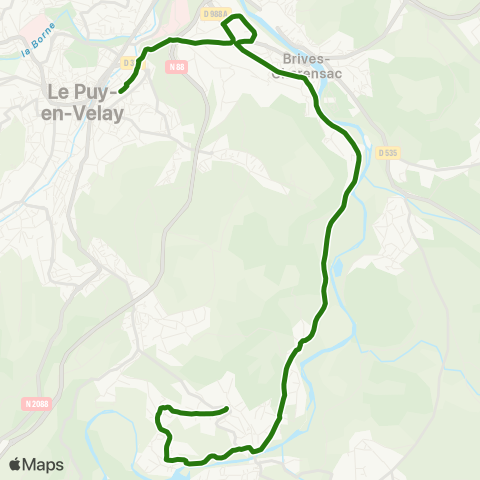 Mobilité-en-Velay Brives Charensac-Taulhac-Pôle intermodal-Coubon map