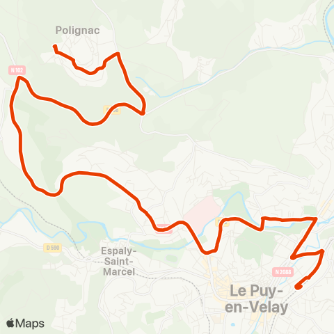 Mobilité-en-Velay Polignac-Pôle intermodal map