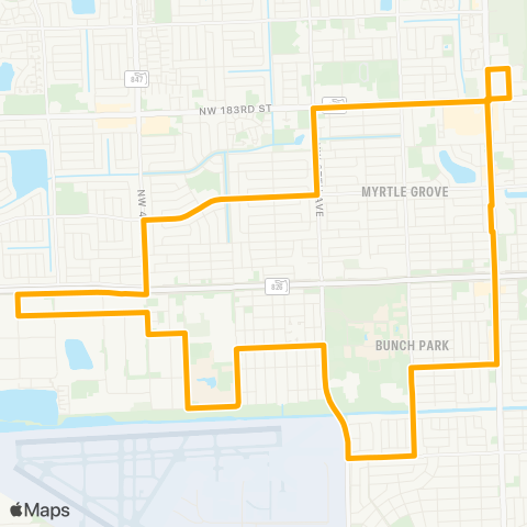 Miami Gardens Trolleys Orange map