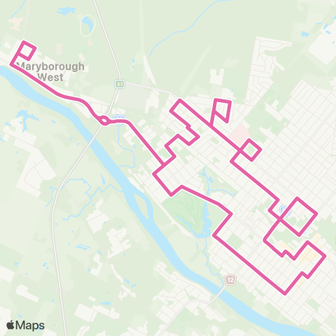 Translink Maryborough-Hervey Bay Ululah Hosp servicing Fairhaven Village map