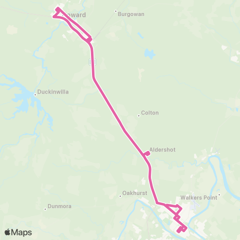 Translink Maryborough-Hervey Bay Maryborough - Aldershot Torbanlea and Howard map