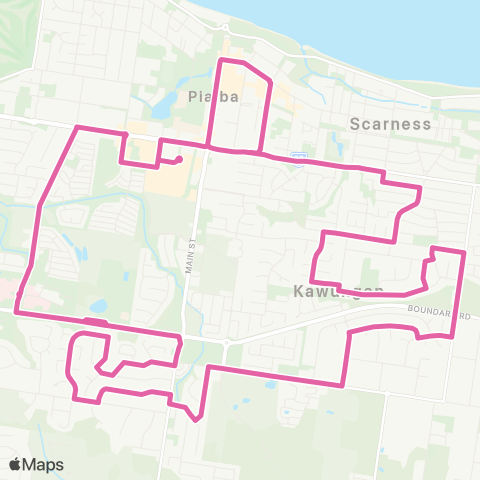 Translink Maryborough-Hervey Bay Scarness Heights - Kawungan and Urraween map