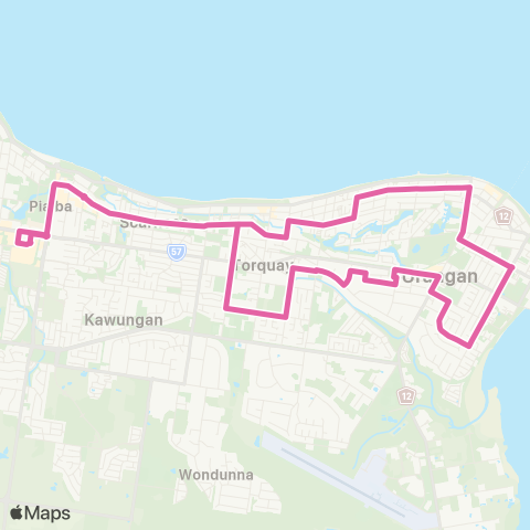 Translink Maryborough-Hervey Bay Pialba - opposite Urangan Central map