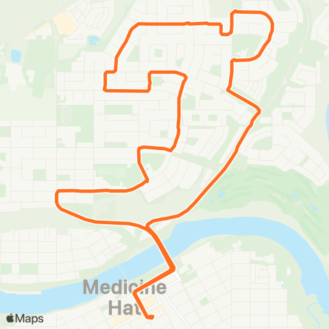 Medicine Hat Transit NE Crescent Heights map