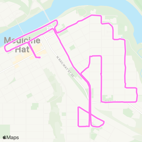 Medicine Hat Transit River Flats map