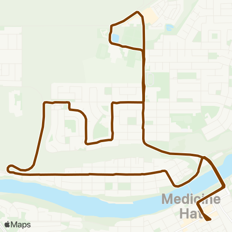 Medicine Hat Transit NW Crescent Heights map