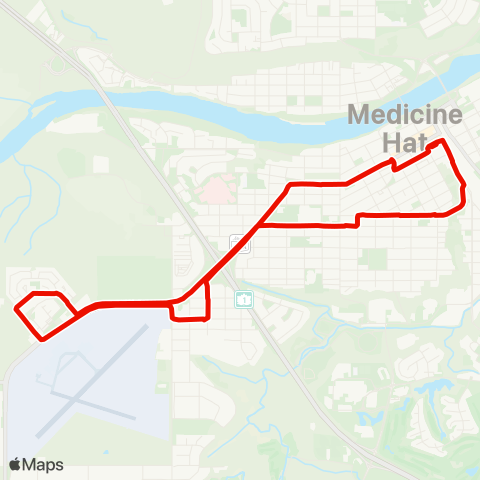 Medicine Hat Transit South Hill map