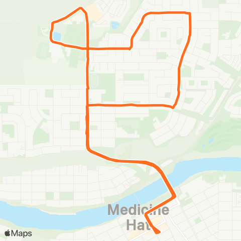 Medicine Hat Transit NE Crescent Heights map