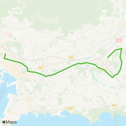 Mistral Hôpital - Gare Toulon map