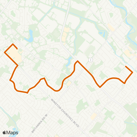 MiWay Streetsville SS map