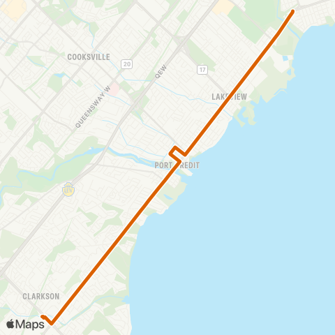 MiWay Lakeshore map