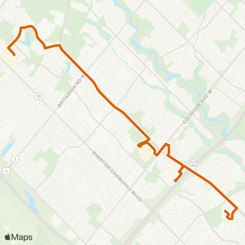 MiWay Erin Mills map