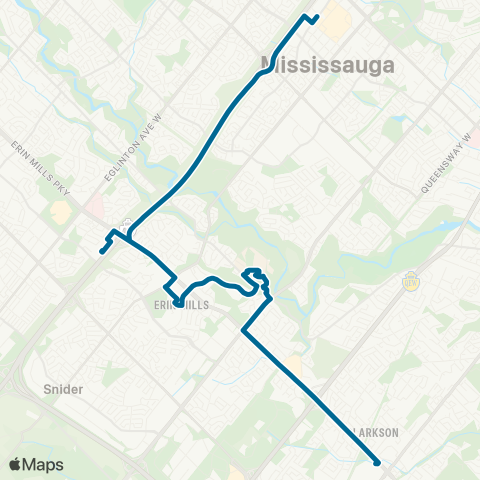 MiWay University Express map