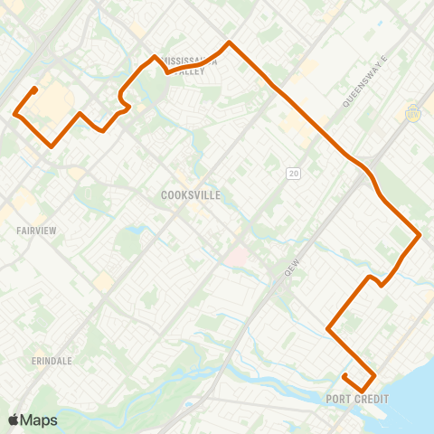 MiWay Cawthra map