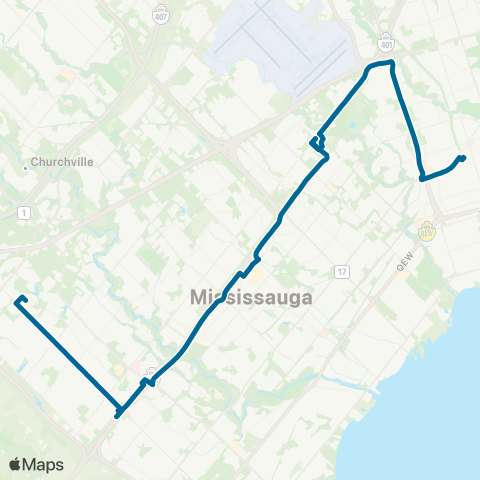 MiWay Meadowvale Express map