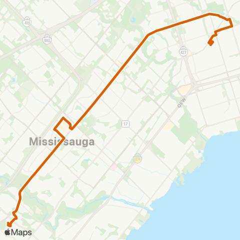 MiWay Burnhamthorpe map