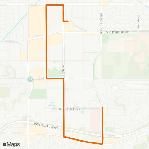 Metro Warner Center Circulator map