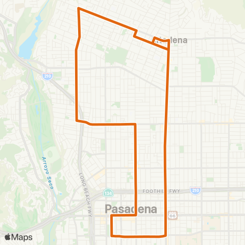 Metro Altadena-Pasadena via Lk - Los Robles - Lincoln map