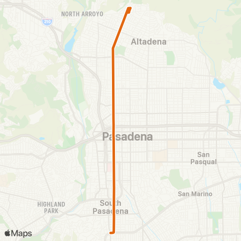 Metro Del Mar Sta - Altadena - via Fair Oaks Shuttle map