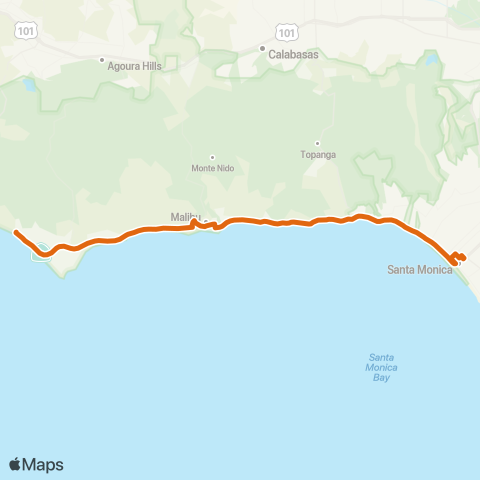 Metro Malibu - Santa Monica map