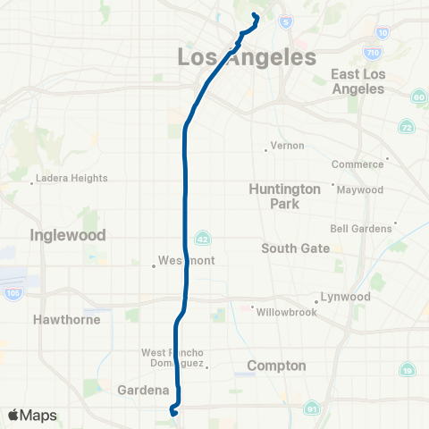 Metro South Bay Dodger Stadium Express map