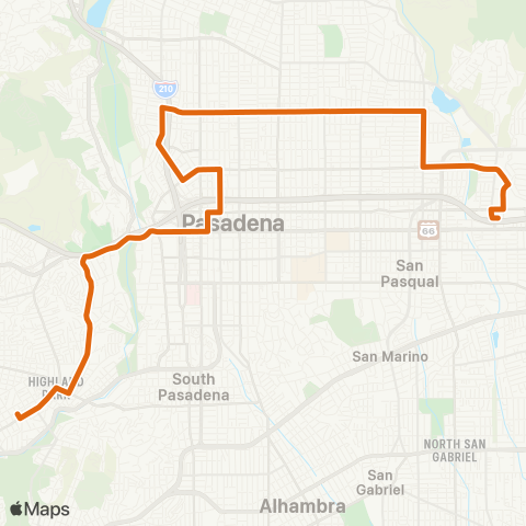 Metro Highland Pk Sta - Sierra Madre Villa Sta map