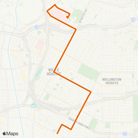 Metro LAC+USC Med Ctr Out Patient Shuttle map