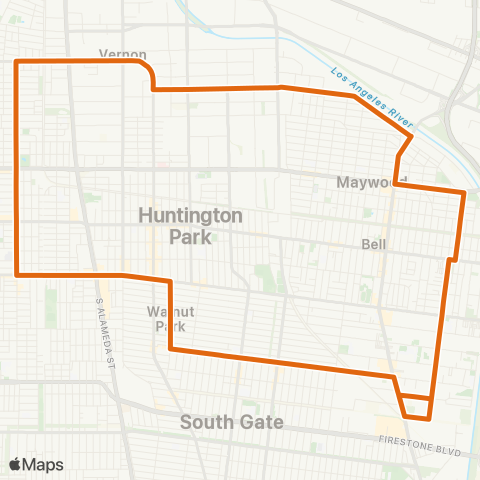 Metro Huntington Park Shuttle map