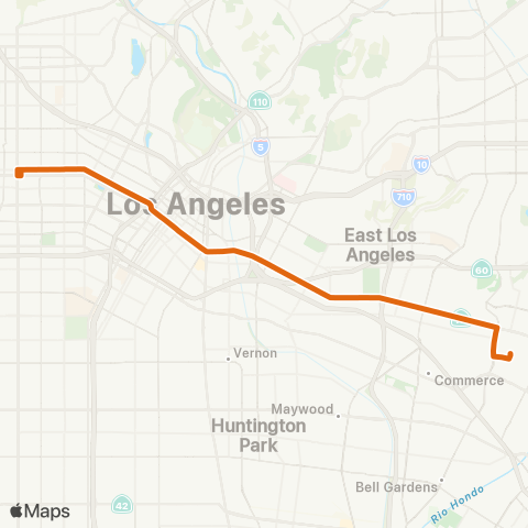 Metro Wilshire Western Sta-Montebello via 6th - Whittier map